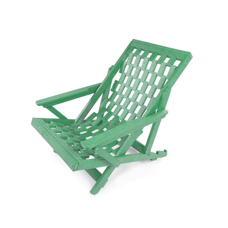 Aspen Fully Assembled All-Weather HDPE Outdoor Folding Lounge Chair with Removable Cushion