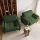 preview thumbnail 61 of 68, 2 Set Modern Wide Armchair Corduroy Accent Chairs