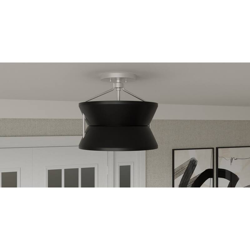 Nira 2-Light Brushed Nickel Semi-Flush Mount Light