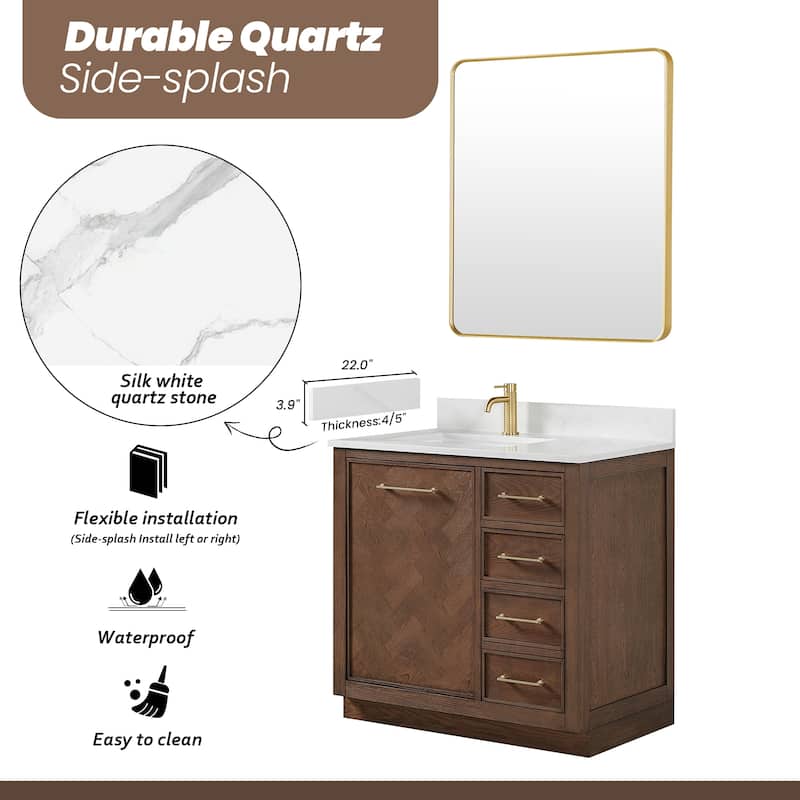 Jakarta Bath Vanity with Quartz Stone Top without Mirror