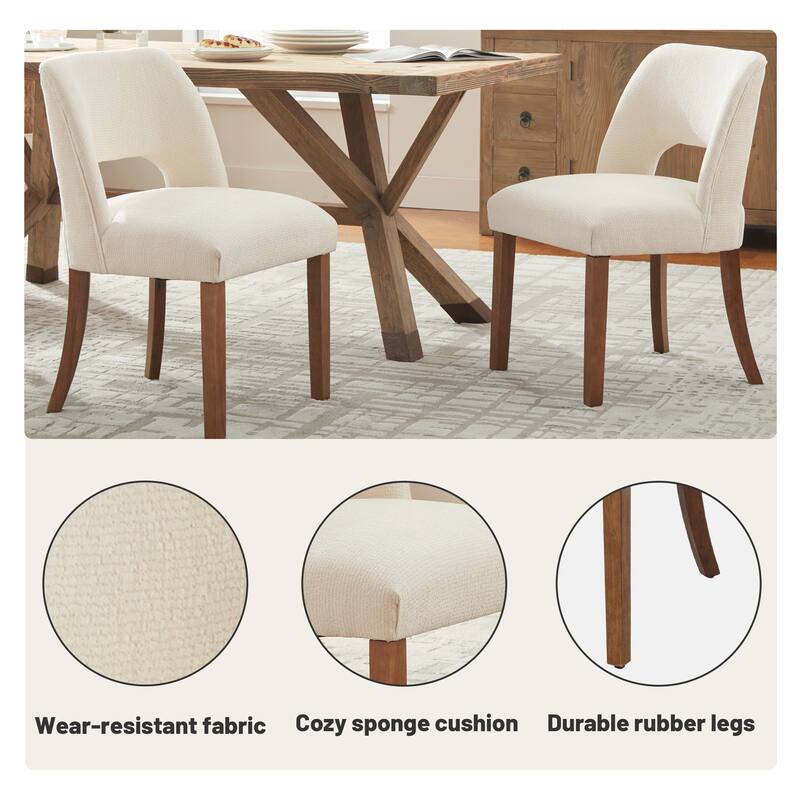 Dining Chairs Set of 2/4/6,Fabric Upholstered Kitchen Chairs with Wood Legs