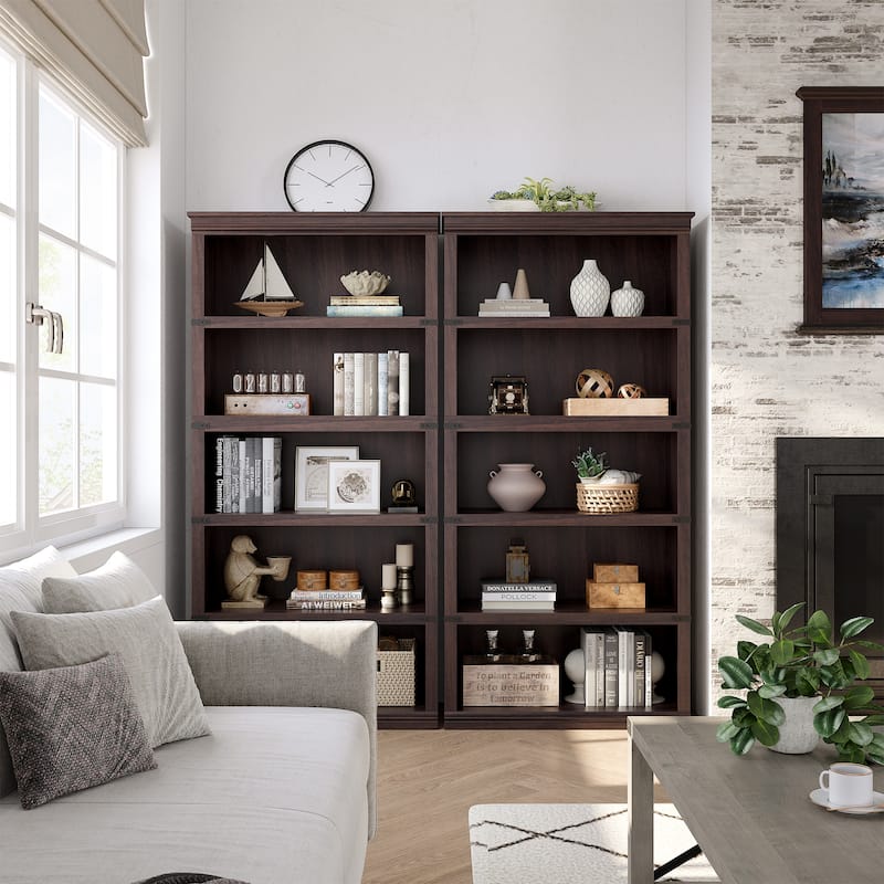 5-Shelf Bookcase, Modern Floor Standing Display Storage Shelves
