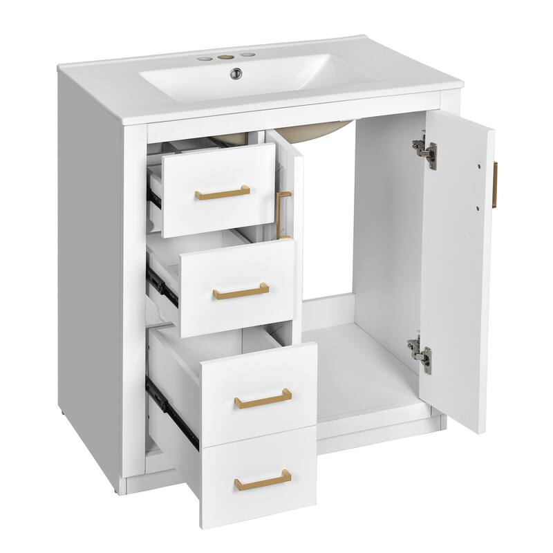 30" Bathroom Vanity with Ceramic Sink