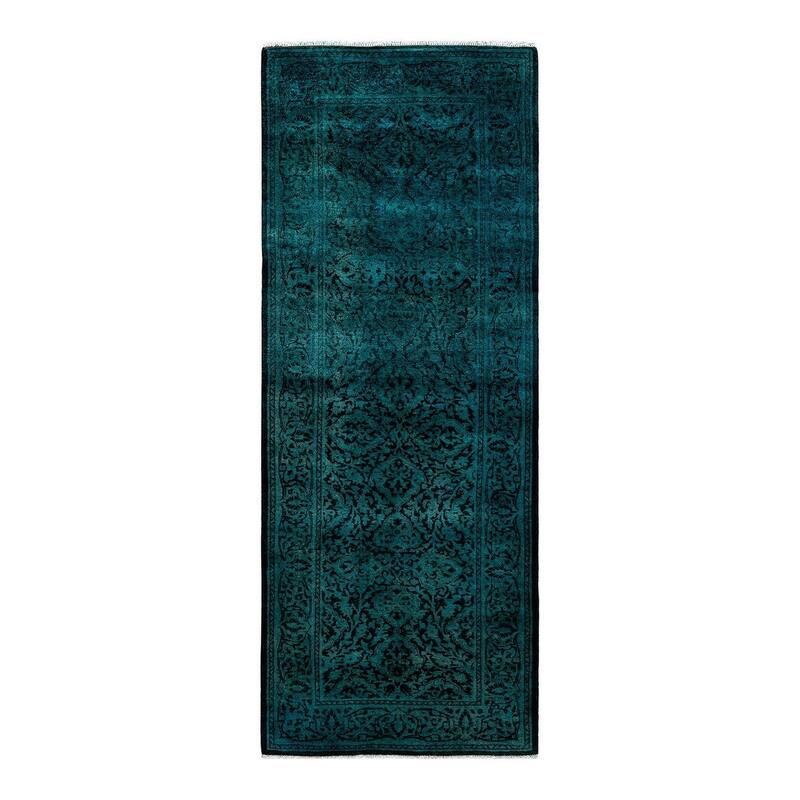 Contemporary Overdyed Wool Hand Knotted Runner - 2' 6" x 6' 7"
