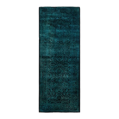 Contemporary Overdyed Wool Hand Knotted Runner - 2' 6" x 6' 7"