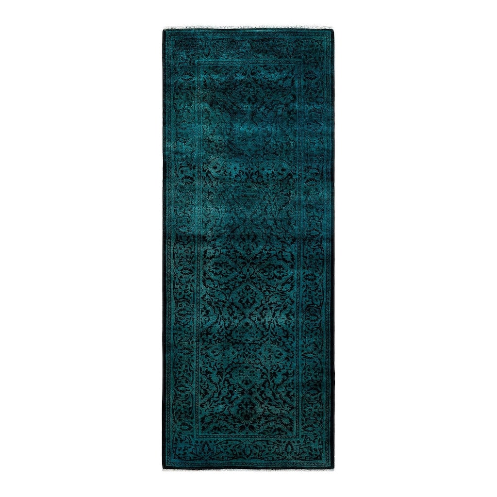 Contemporary Overdyed Wool Hand Knotted Runner - 2' 6" x 6' 7"