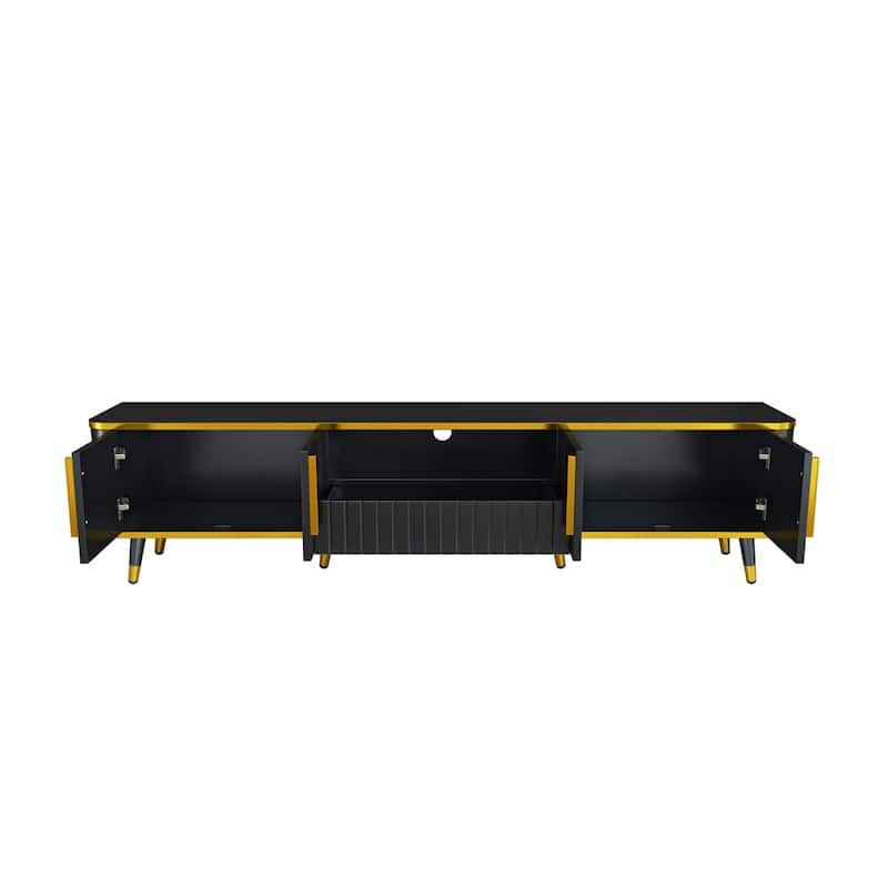 Luxury Minimalism TV Stand with Open Storage Shelf for TVs Up to 85"