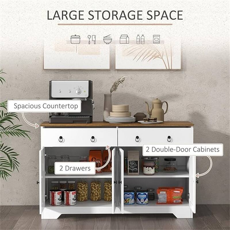 Buffet Sideboard Cabinet - 14.5"D x 47.75"W x 29.5"H
