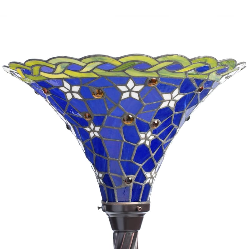 Tiffany-style Blue Star Torchiere