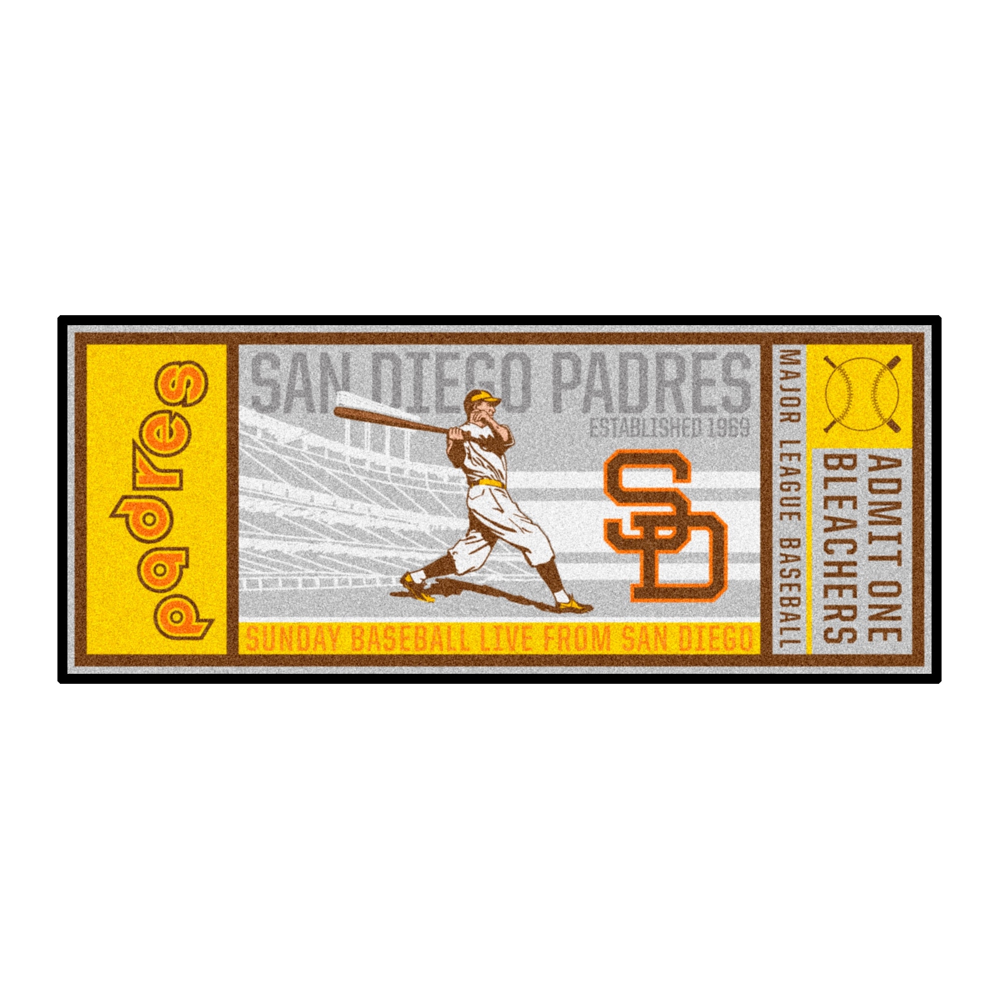 FANMATS MLB Retro Ticket Runner 3 x 6 Gray Indoor Solid Runner Rug in the  Rugs department at