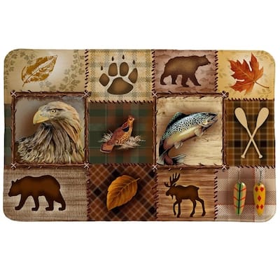 Laural Home Plaid Lodge Memory Foam Rug