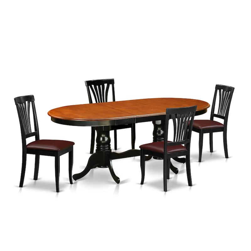 East West Furniture Dining Furniture Set Includes an Oval Table with Butterfly Leaf and Dining Chairs (Chair Seat Type Options)