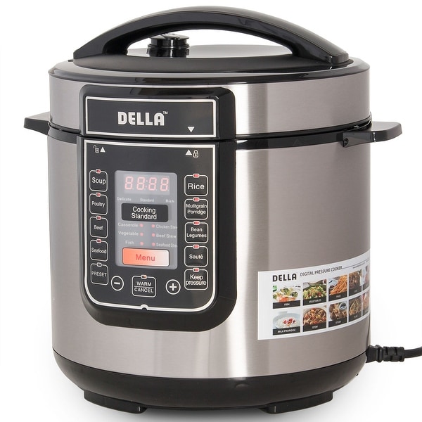 Della 8-in-1 Multi-Functional Programmable Pressure Cooker ETL UL CSA, 6 QT, 1000-WATT