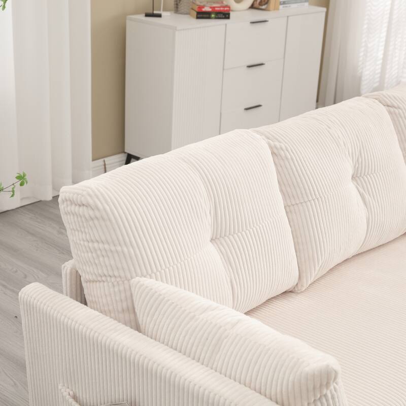 L-shaped multi-functional reversible storage Velvet combination sofa
