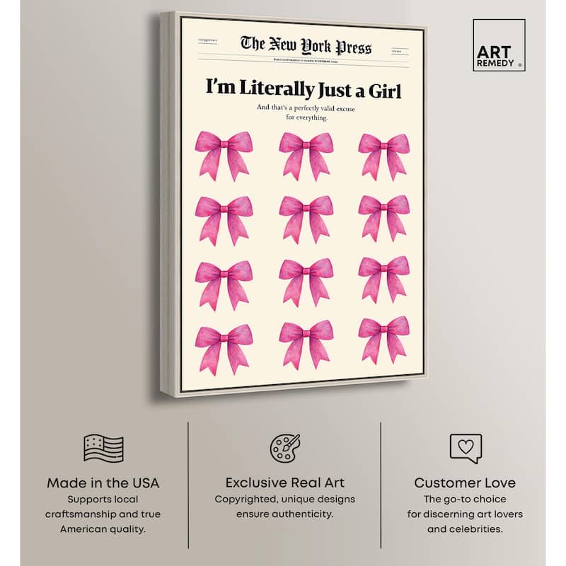 I'm Literally Just a Girl Canvas by Art Remedy