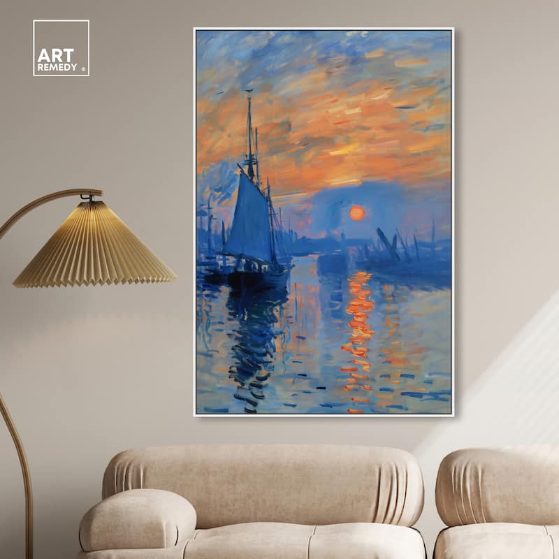 Art Remedy Till Dusk Framed Sailing 1 Piece Canvas Wall Art