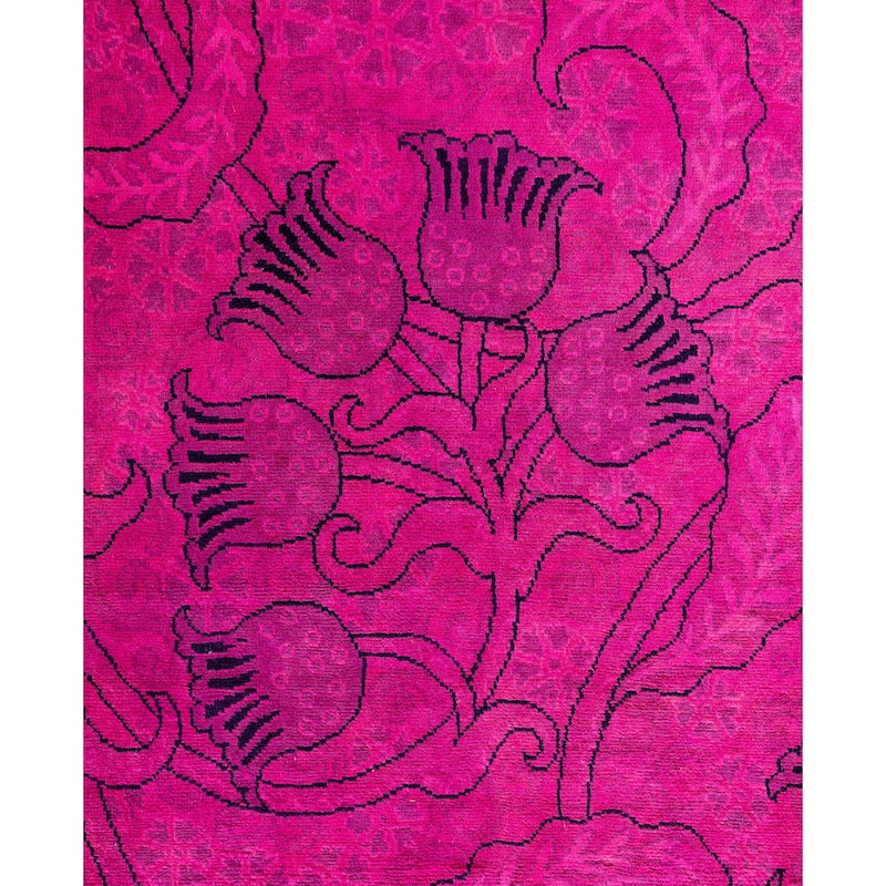 Overdyed One-of-a-Kind Hand-Knotted Area Rug - Pink - 9' 10" x 13' 9"