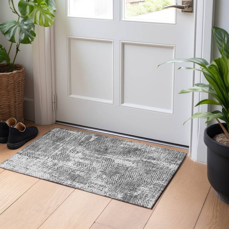 Machine Washable Indoor/ Outdoor Chantille Contemporary Maze Rug