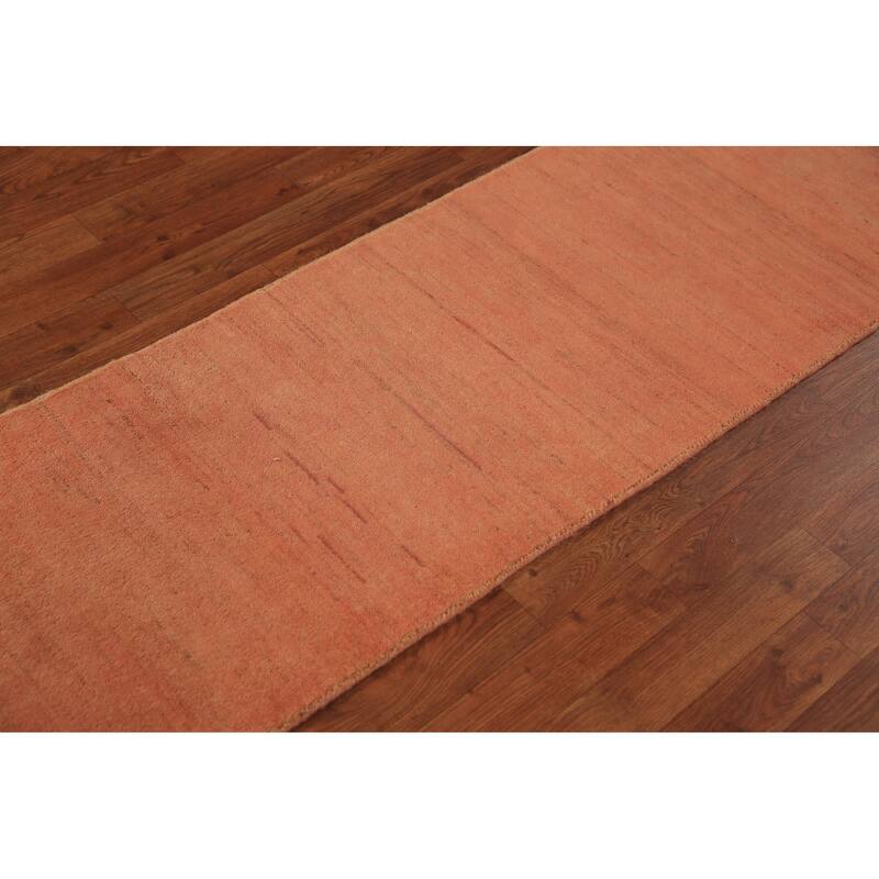 Orange Gabbeh Oriental Runner Rug Handmade Hallway Wool Carpet - 1'11" x 5'11"
