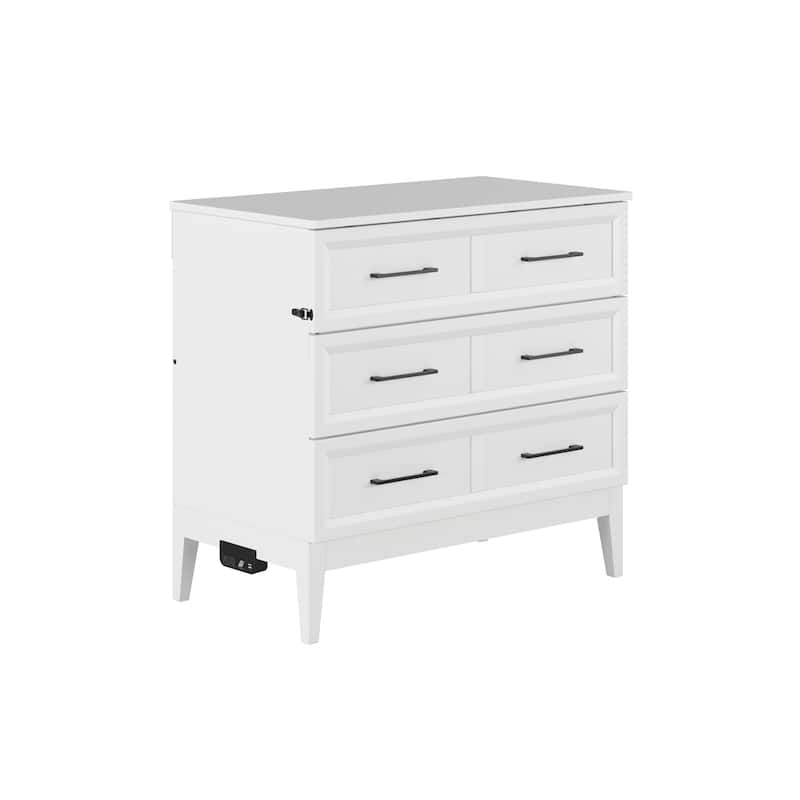 Santa Fe Murphy Bed Chest with Mattress and Built-in Charger