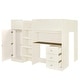 preview thumbnail 7 of 8, Stylish & Simple Wood Full Size Loft Bed with Built-in Wardrobe, Desk, Storage Shelves and Drawers, Safety Guaranteed, Beige