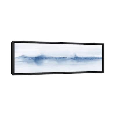 iCanvas "Watercolor Landscape V - Shades Of Blue - Panoramic" by Nouveau Prints Framed Canvas Print
