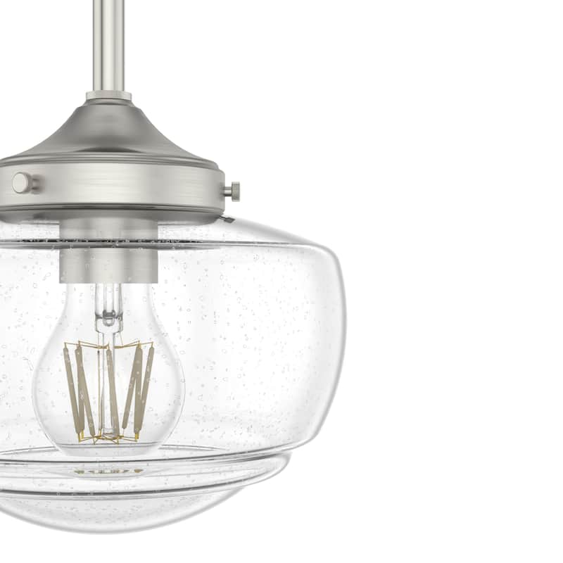 Hunter Saddle Creek 1-Light Mini Pendant / Semi-Flush Mount Ceiling Light - Kitchen Island, Dining Room, Hallway