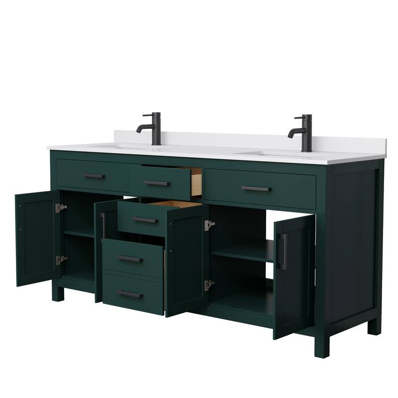 Beckett 72-inch Double Vanity with Cultured Marble Top