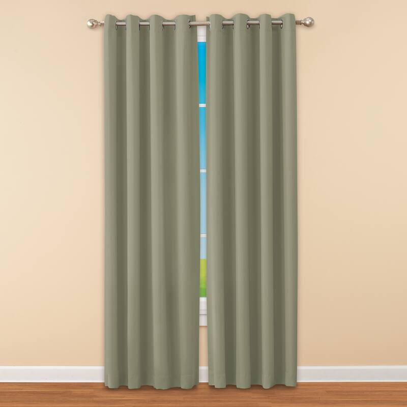 Madison Room Darkening Energy-Saving Curtain Panel - Sage - 54" x 84" - 84 Inches