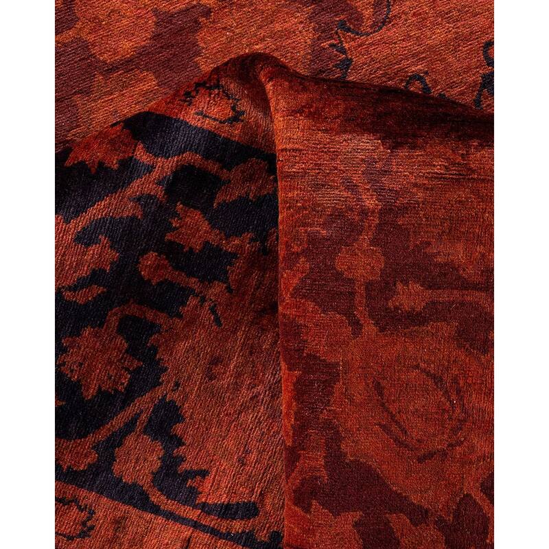 Fine Vibrance, One-of-a-Kind Hand-Knotted Area Rug - Red, 6' 1" x 9' 3" - 6' 1" x 9' 3"