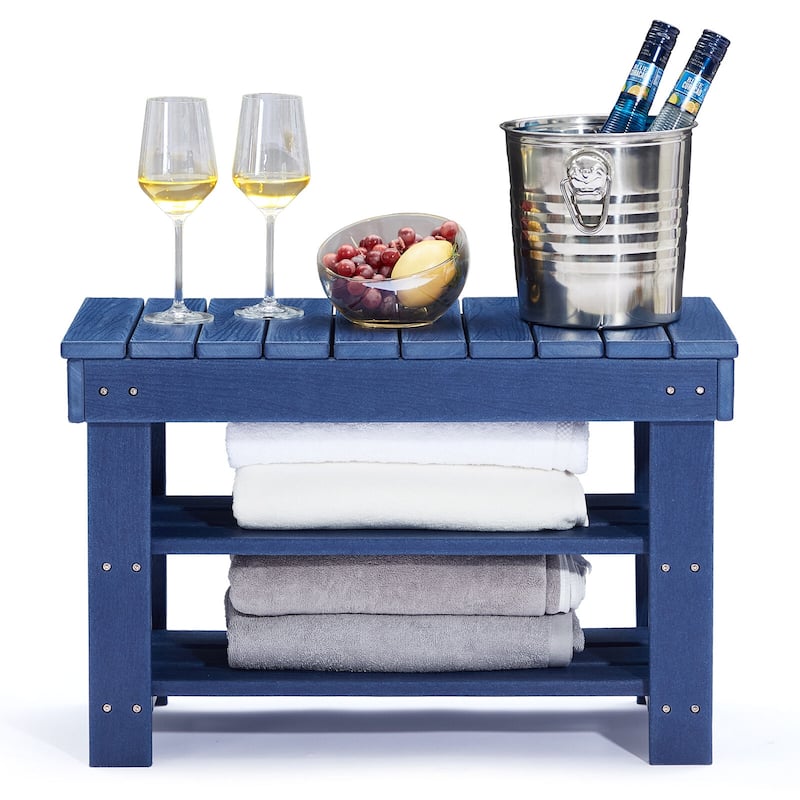 HDPE Outdoor Storage Bench Entryway Shoe Rack Patio Bench