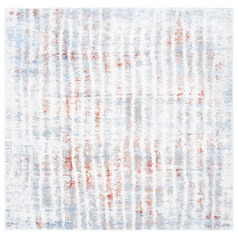 SAFAVIEH Amelia Leili Modern Rug - 6'7" Square - Grey/Rust