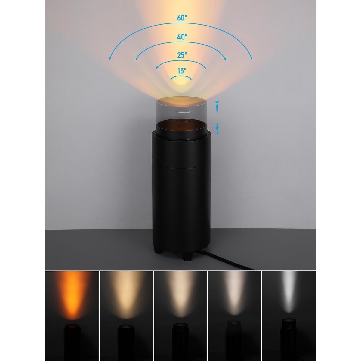 10.39 Inch 5CCT Indoor Zoomable Floor Spotlight, Uplighting Indoor Floor Can Light for Plant Picture, with Auto ON/Off Switch