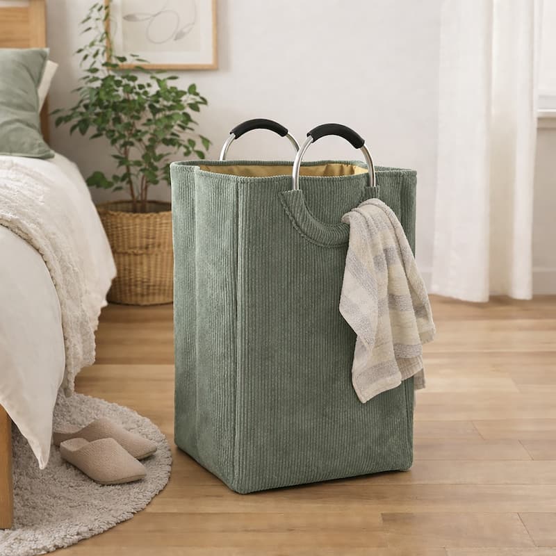 Corduroy Laundry Basket 55L - 14 L x 12 W x 25 H
