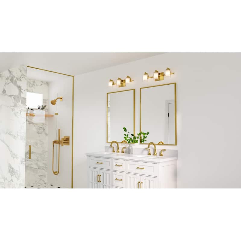 Kolt 3-Light Brushed Gold Bath Light