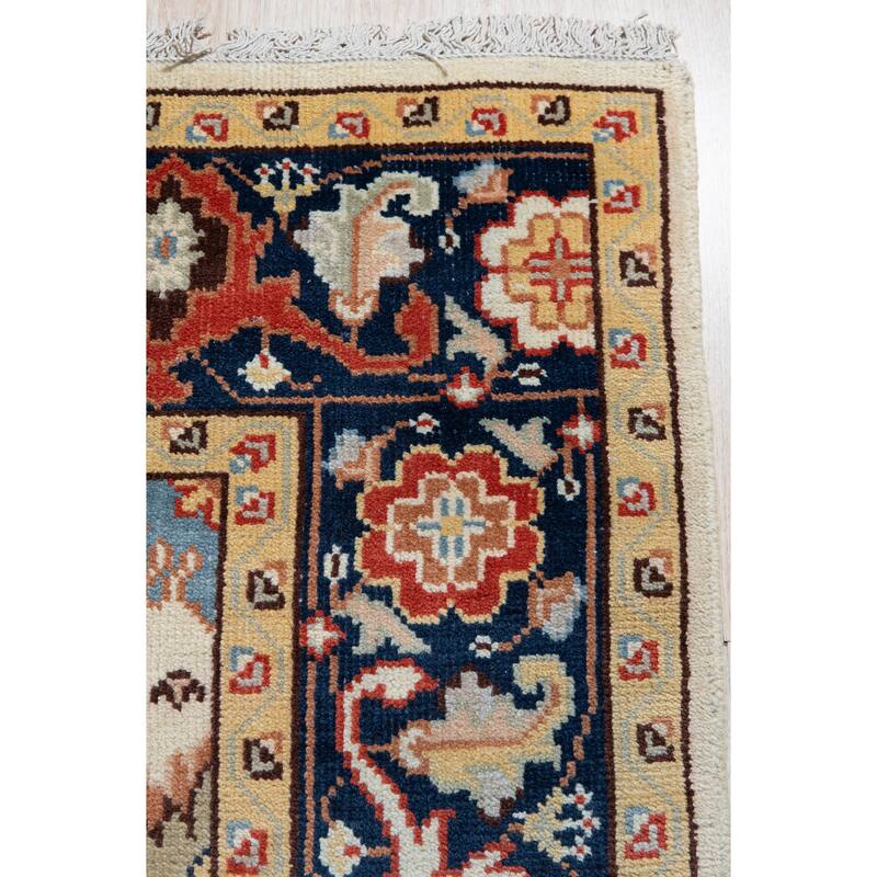 Home Decor EORC Hand-Knotted Wool Oriental Rug Elegant Ivory Area Rug for Living Room, Bedroom, Office, & Home Décor Timeless