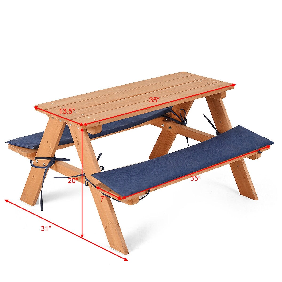 childrens bench and table set