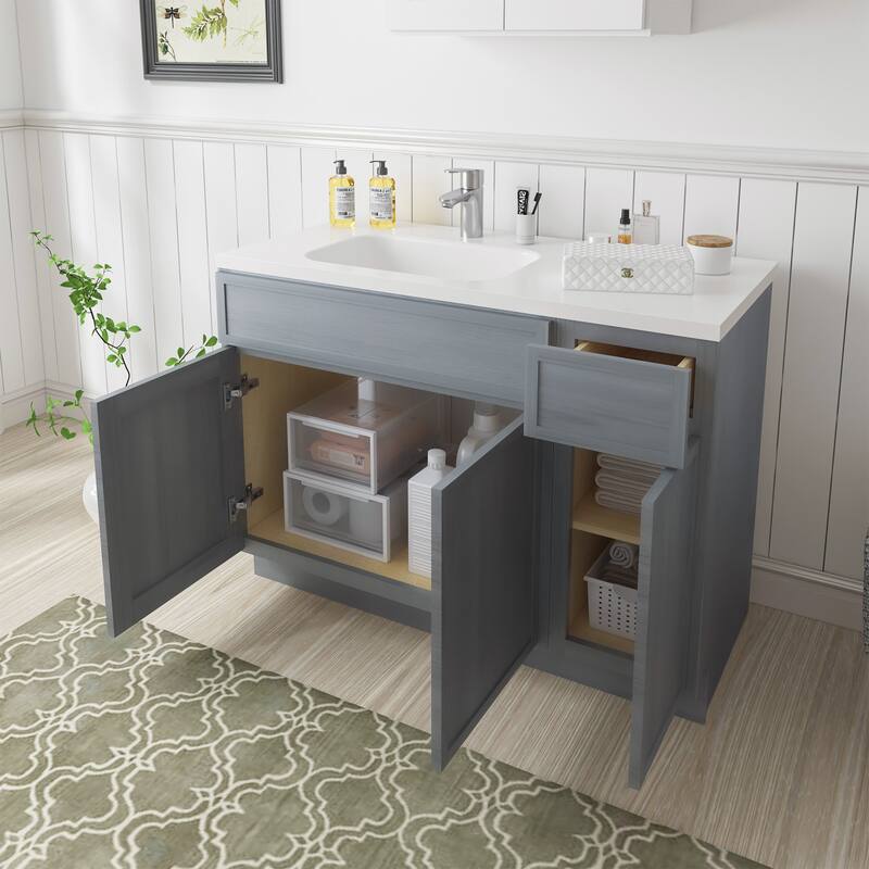 Vanity Art 45" Birch Freestanding Bathroom Vanity Cabinet without Top