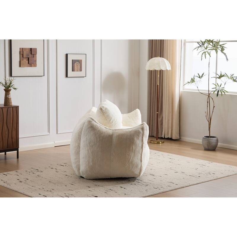 Oversized Bean Bag Sofa Reading Chair, 2-Seater Giant Bean Bag Couch with Pillows, Loveseat Chaise Lounge Sofa Chair