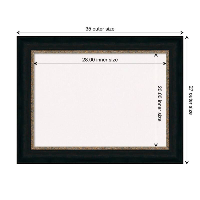 Paragon Bronze Framed White Bulletin Board, Organization Board, Pin Board - Board Size 28x20