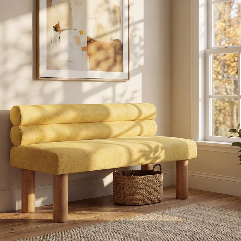 Christopher Knight Home - Modern Upholstered Bench with Padded Seat and Backrest