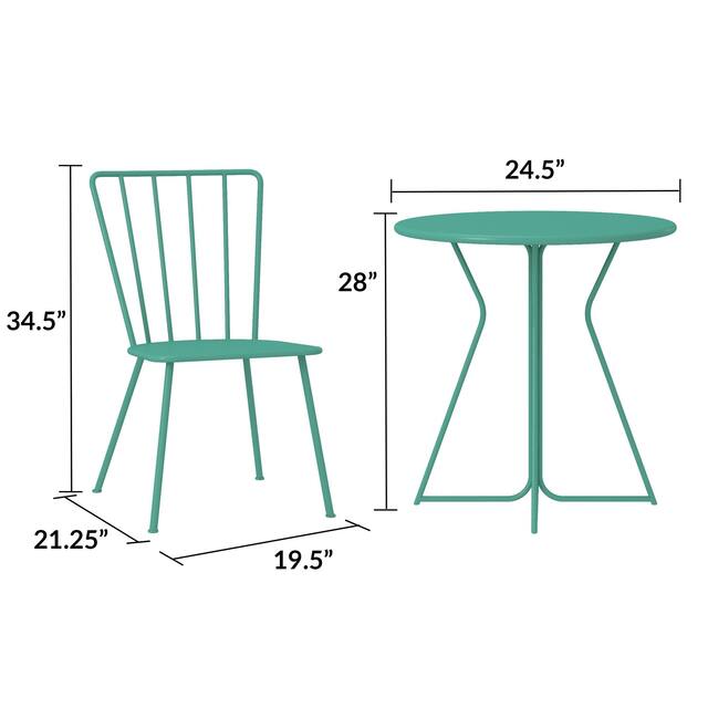 The Novogratz Poolside Collection Heidi 3 Piece Outdoor Bistro Set 3 Piece