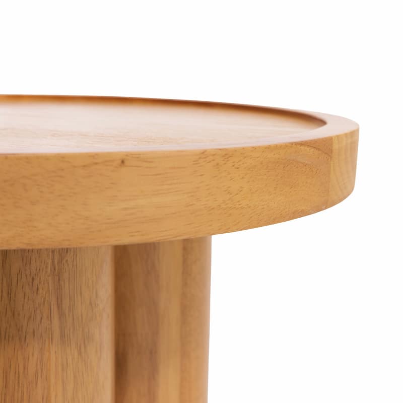 Christopher Knight Home - Lumi Modern 21.46" Height Round Wood End Table with Pedestal Base
