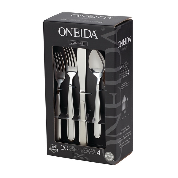 Oneida Jordan 20 Piece Everyday Flatware Set, Service for 4 - Bed