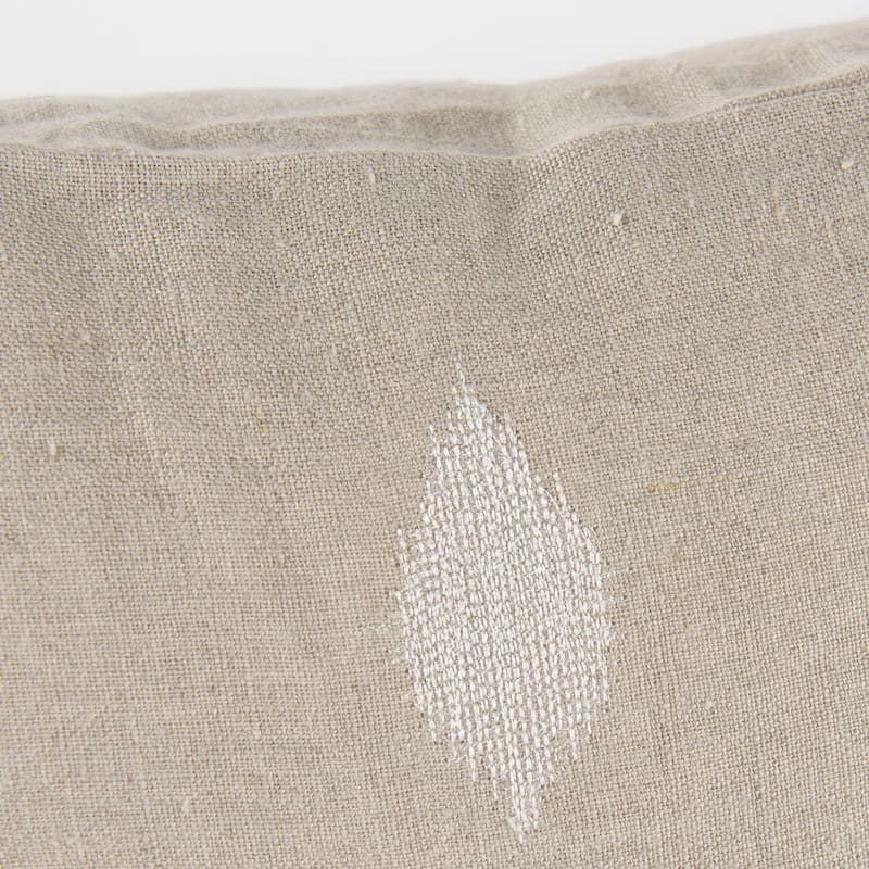 Enya 13L x 21W Beige and Cream Fabric Patterned Decorative Pillow Cover