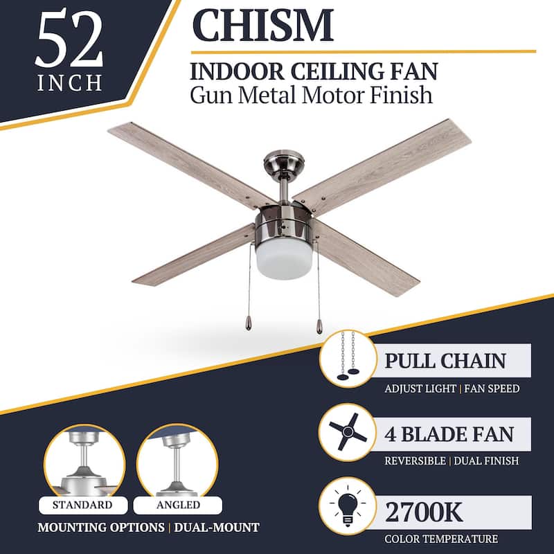 52" Prominence Home Chism Indoor Ceiling Fan, Espresso Bronze - 52