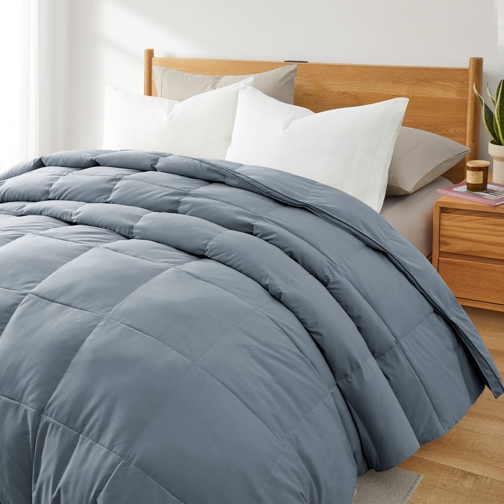 All season & Lightweight White Goose Down Duvet Comforter-Dark Gray