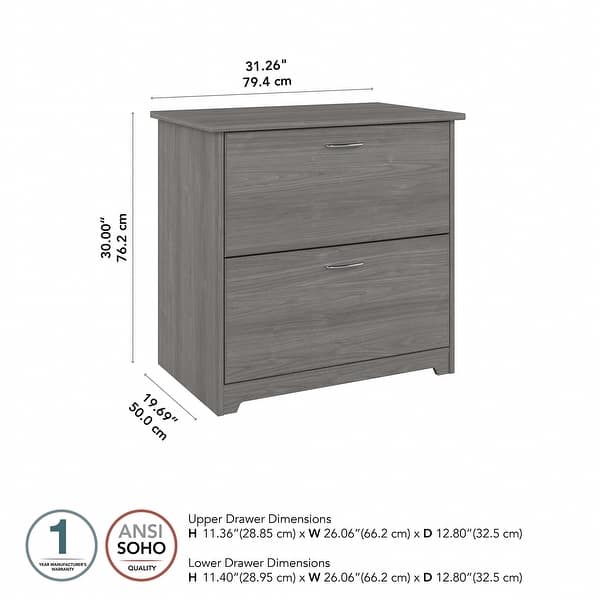 Bush Furniture Cabot White 2-Drawer 31.26-in File Cabinet