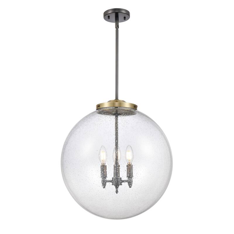 Innovations Lighting Beacon - 3 Light 18" Pendant - Black Antique Brass/Seedy