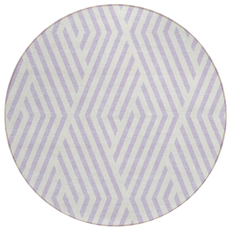 Machine Washable Indoor/ Outdoor Modern Diamonds Chantille Rug